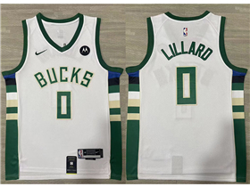 Milwaukee Bucks #0 Damian Lillard White Swingman Jersey