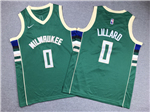 Milwaukee Bucks #0 Damian Lillard Youth Green Swingman Jersey