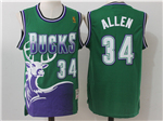 Milwaukee Bucks #34 Ray Allen 1996-1997 Hardwood Classics Throwback Green Jersey