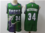 Milwaukee Bucks #34 Giannis Antetokounmpo Green Throwback Jersey