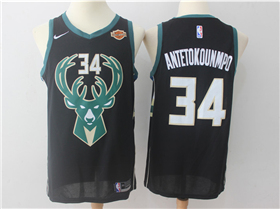 Milwaukee Bucks #34 Giannis Antetokounmpo Black Swingman Jersey