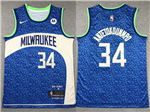 Milwaukee Bucks #34 Giannis Antetokounmpo 2023-24 Blue City Edition Swingman Jersey