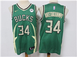 Milwaukee Bucks #34 Giannis Antetokounmpo 2020-21 Green Earned Edition Swingman Jersey