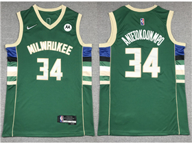 Milwaukee Bucks #34 Giannis Antetokounmpo Green Swingman Jersey