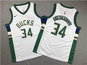 Milwaukee Bucks #34 Giannis Antetokounmpo Youth White Swingman Jersey