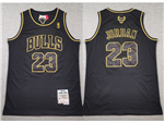 Chicago Bulls #23 Michael Jordan Black Gold Hardwood Classics Jersey