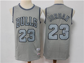 Chicago Bulls #23 Michael Jordan Metal Gray Hardwood Classics Jersey