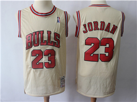 Chicago Bulls #23 Michael Jordan Gold Hardwood Classics Jersey