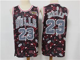 Chicago Bulls #23 Michael Jordan Black Tear Up Pack Hardwood Classics Jersey