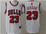 Chicago Bulls #23 Michael Jordan Throwback White Jersey