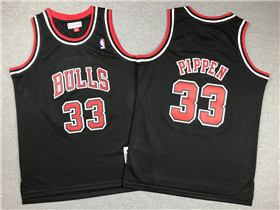 Chicago Bulls #33 Scottie Pippen Black 1997-98 Red Hardwood Classics Jersey