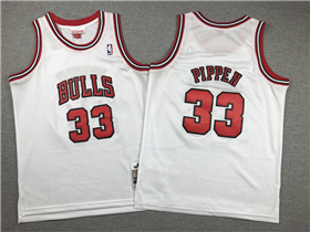 Chicago Bulls #33 Scottie Pippen White 1997-98 Red Hardwood Classics Jersey