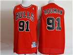 Chicago Bulls #91 Dennis Rodman Red Hardwood Classics Jersey