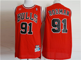 Chicago Bulls #91 Dennis Rodman Red Hardwood Classics Jersey