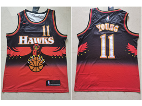 Atlanta Hawks #11 Trae Young Red Throwback Swingman Jersey