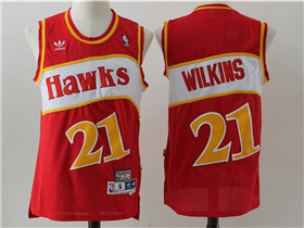 Atlanta Hawks #21 Dominique Wilkins Red Hardwood Classics Jersey