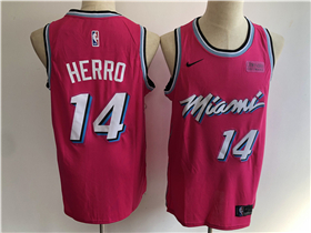 Miami Heat #14 Tyler Herro Pink Earned Edition Swingman Jersey