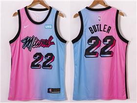 Miami Heat #22 Jimmy Butler 2020-21 Pink/Blue City Edition Swingman Jersey