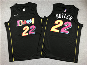 Miami Heat #22 Jimmy Butler Youth 2021-22 Black City Edition Swingman Jersey