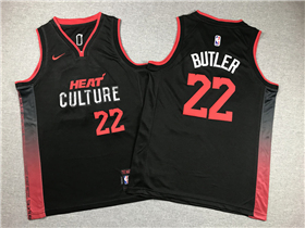 Miami Heat #22 Jimmy Butler Youth 2023-24 Black City Edition Swingman Jersey