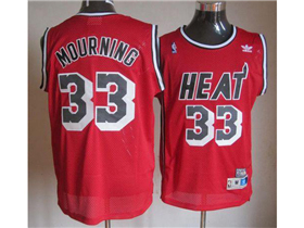 Miami Heat #33 Alonzo Mourning Red Hardwood Classics Jersey