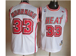 Miami Heat #33 Alonzo Mourning White Hardwood Classics Jersey