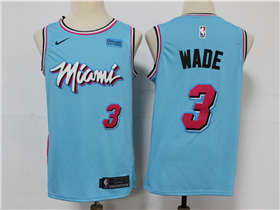 Miami Heat #3 Dwyane Wade 2019-20 Light Blue City Edition Swingman Jersey