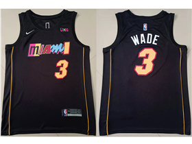 Miami Heat #3 Dwyane Wade 2021-22 Black City Edition Swingman Jersey