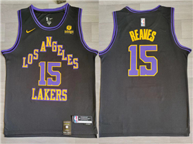 Los Angeles Lakers #15 Austin Reaves 2023-24 Black City Edition Swingman Jersey