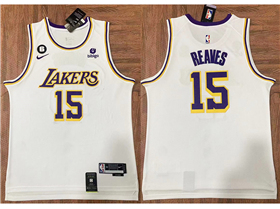 Los Angeles Lakers #15 Austin Reaves White Swingman Jersey