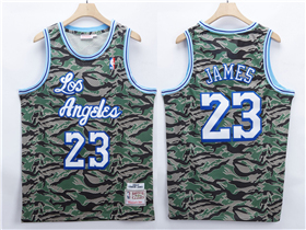 Los Angeles Lakers #23 Lebron James 1996-97 Camo Hardwood Classics Jersey