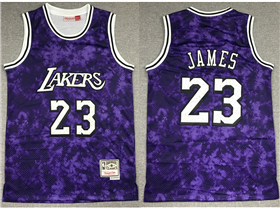 Los Angeles Lakers #23 Lebron James Galaxy Hardwood Classics Jersey