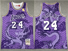 Los Angeles Lakers #24 Kobe Bryant Year Of the Dragon Purple Hardwood Classics Jersey