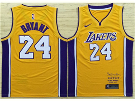 Los Angeles Lakers #24 Kobe Bryant Gold Black Mamba Swingman Jersey