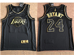 Los Angeles Lakers #24 Kobe Bryant Golden Edition Black Jersey