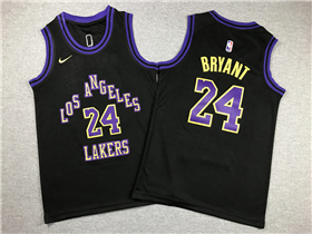 Los Angeles Lakers #24 Kobe Bryant Youth 2023-24 Black City Edition Swingman Jersey