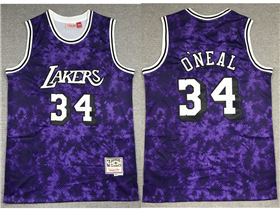 Los Angeles Lakers #34 Shaquille O'Neal Galaxy Hardwood Classics Jersey