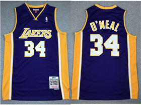 Los Angeles Lakers #34 Shaquille O'Neal 1999-00 Purple Hardwood Classics Jersey