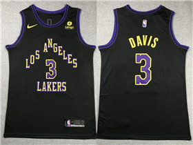 Los Angeles Lakers #3 Anthony Davis 2023-24 Black City Edition Swingman Jersey