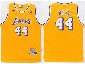 Los Angeles Lakers #44 Jerry West Gold Hardwood Classics Jersey