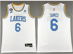 Los Angeles Lakers #6 Lebron James 2022-23 White Classic Swingman Jersey