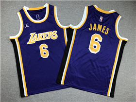 Los Angeles Lakers #6 Lebron James Youth 2022-23 Purple Statement Swingman Jersey