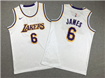 Los Angeles Lakers #6 Lebron James Youth White Swingman Jersey