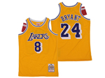 Los Angeles Lakers #8/24 Kobe Bryant Gold Hardwood Classics Jersey