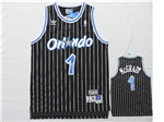 Orlando Magic #1 Tracy McGrady Black Hardwood Classics Jersey