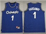 Orlando Magic #1 Anfernee Hardaway Throwback Blue Jersey