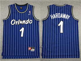 Orlando Magic #1 Anfernee Hardaway Throwback Blue Jersey