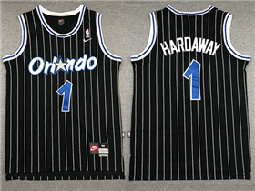 Orlando Magic #1 Anfernee Hardaway Throwback Black Jersey