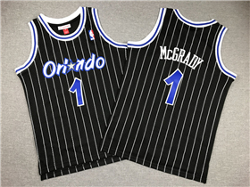 Orlando Magic #1 Tracy McGrady Youth 2003-04 Black Hardwood Classics Jersey