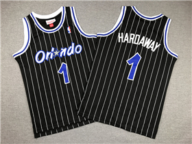 Orlando Magic #1 Anfernee Hardaway Youth 1994-95 Black Hardwood Classics Jersey